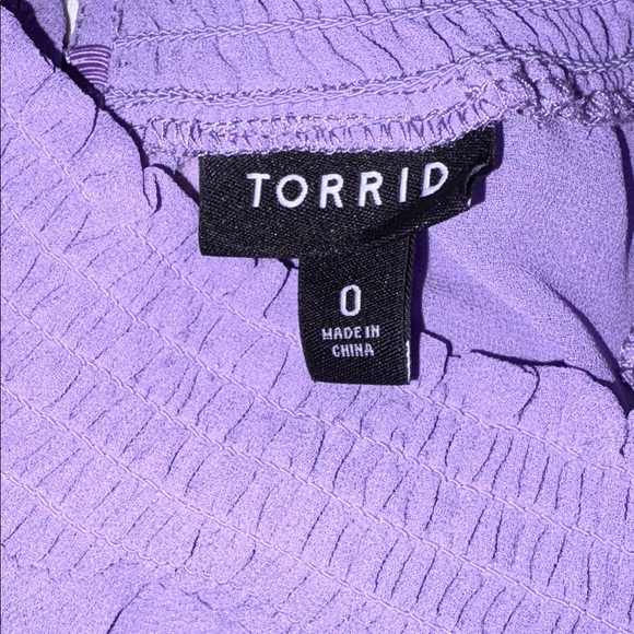 Torrid Chiffon Mock Neck Flutter Sleeve Top - Picture 2 of 4